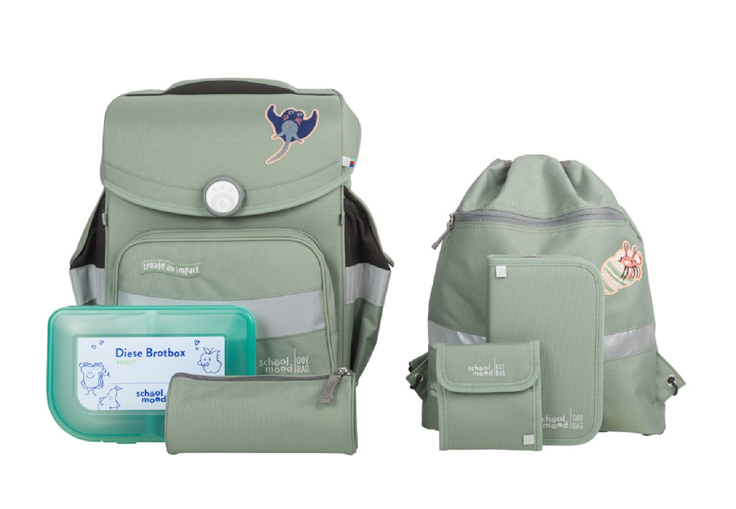 School-Mood Timeless Ocean Collection, 6-tlg. Schulranzenset Reef