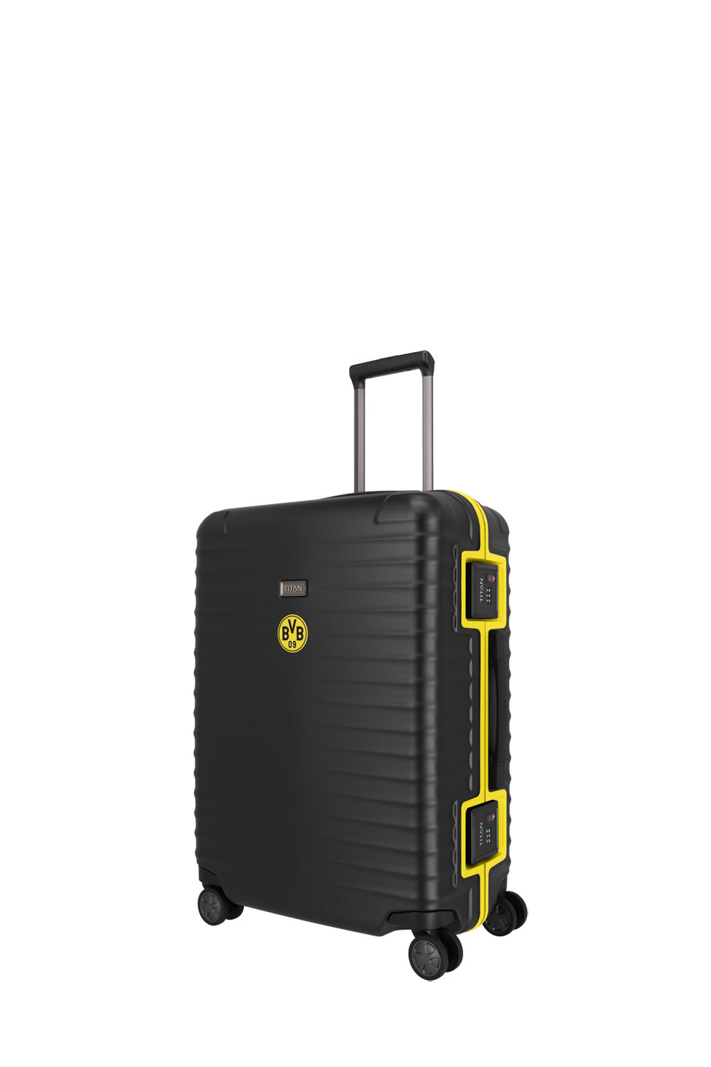 TITAN Litron Frame BVB-Edition 4-Rollen Trolley M 69cm + Gratis Hotelgutschein Schwarz/gelb