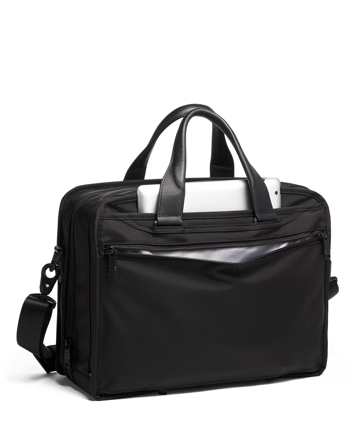 Tumi Alpha 3 Organizer-Laptop-Aktentasche aus Ballistic Nylon, erweiterbar + GRATIS HOTELGUTSCHEIN black