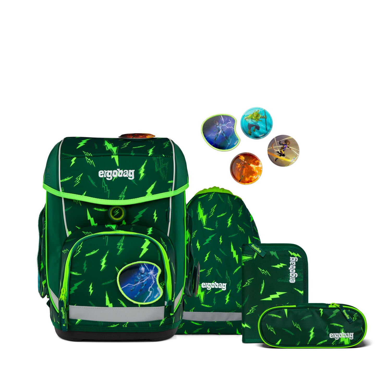 ergobag cubo LUMI Editon 5-teiliges Schulrucksack-Set 2025 Bärtastisch