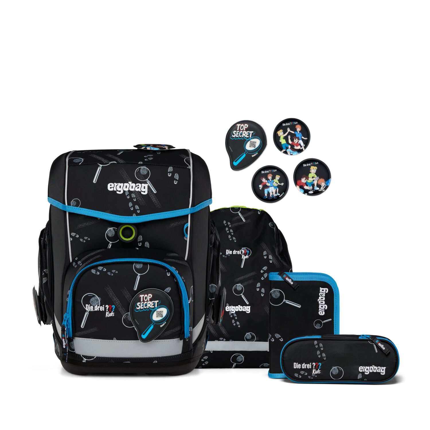 ergobag cubo Die drei Fragezeichen Edition Schulrucksack-Set, 5-tlg. 2025
