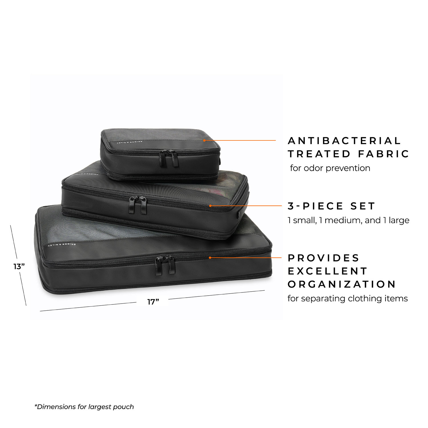 Briggs & Riley Travel Essentials Check In Packing Cube 3-teilige Set Black Briggs & Riley Travel Essentials Check In Packing Cube 3-teilige Set Black
