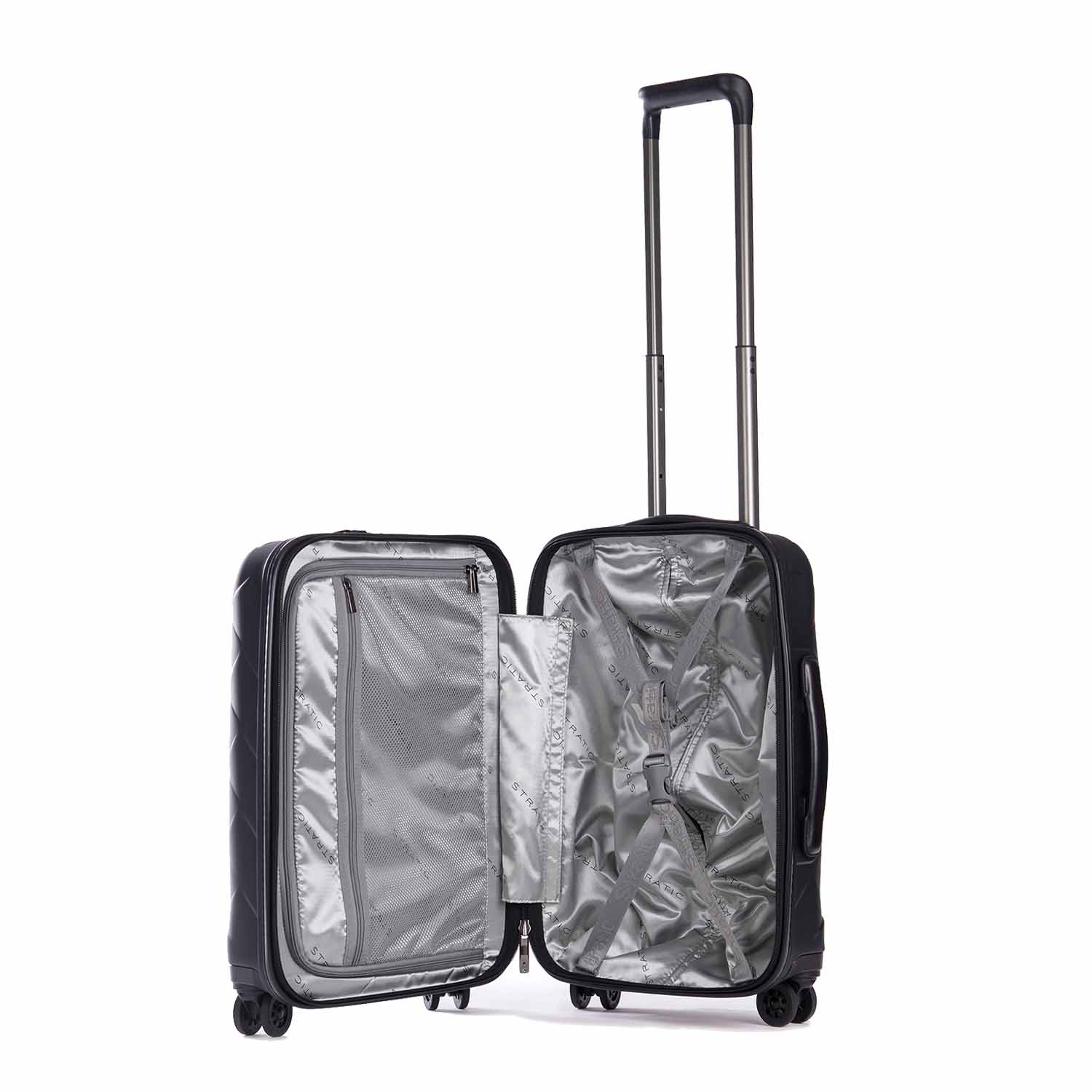 Stratic Leather & More Trolley S mit Vortasche, 4-Rollen Mattblack Stratic Leather & More Trolley S mit Vortasche, 4-Rollen Mattblack