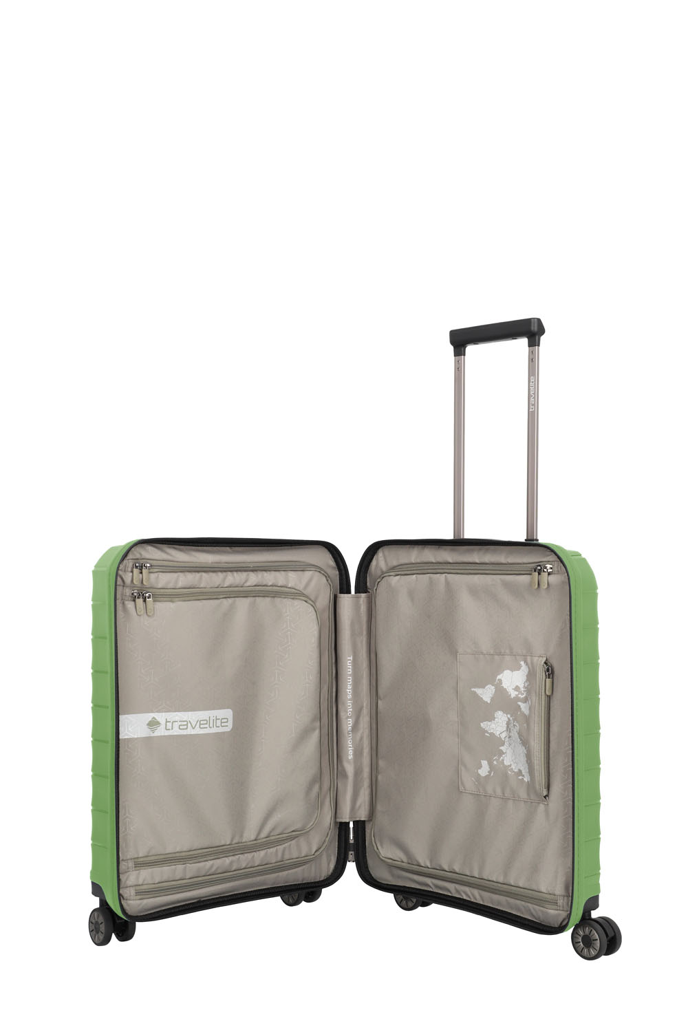 Travelite Mooby Trolley S mit Vortasche, 4-Rollen Grün