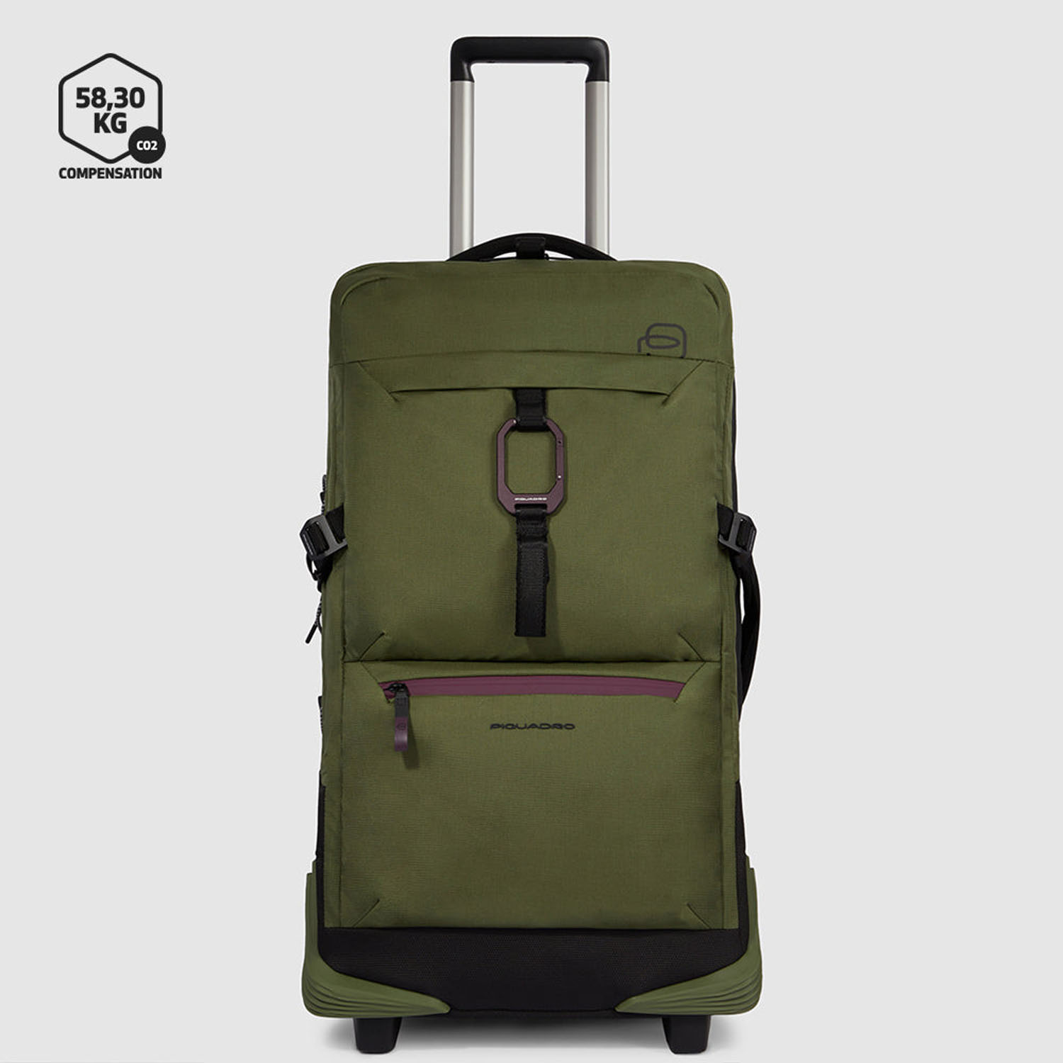 Piquadro Corner 2.0 Modulare Reisetasche mit Rollen Salbeigrün