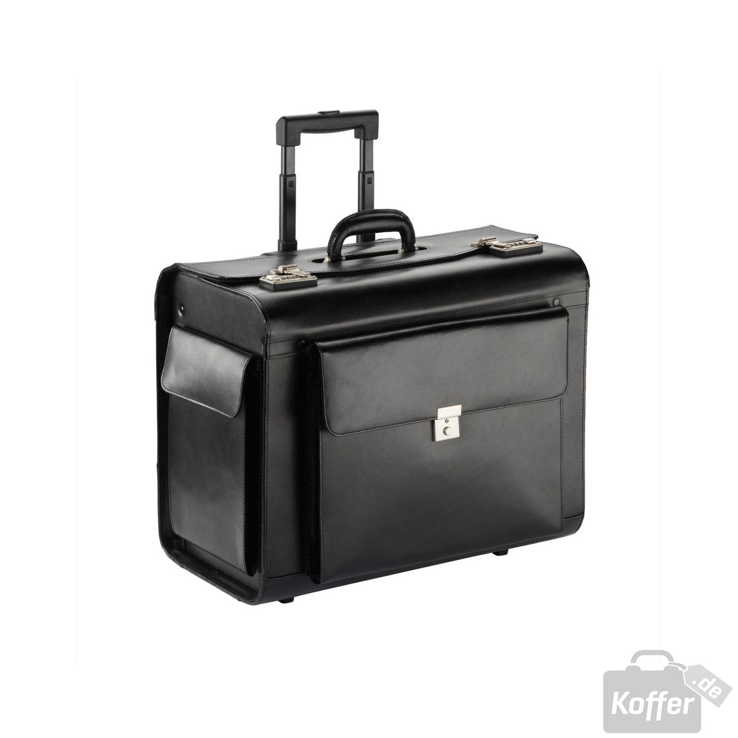 Dermata Airliner Leder Pilotenkoffer auf Rollen 1329XL