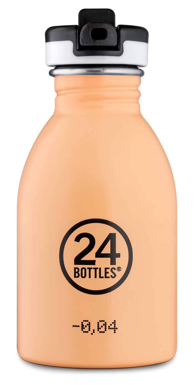 24Bottles® Urban Bottle Kids 250ml mit Sport Lid Peach Orange