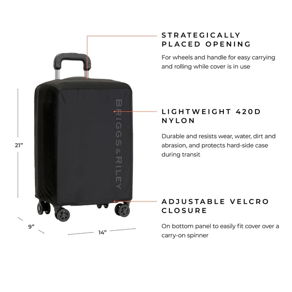 Briggs & Riley Accessories Treksafe Luggage Cover CARRY-ON Black Briggs & Riley Accessories Treksafe Luggage Cover CARRY-ON Black