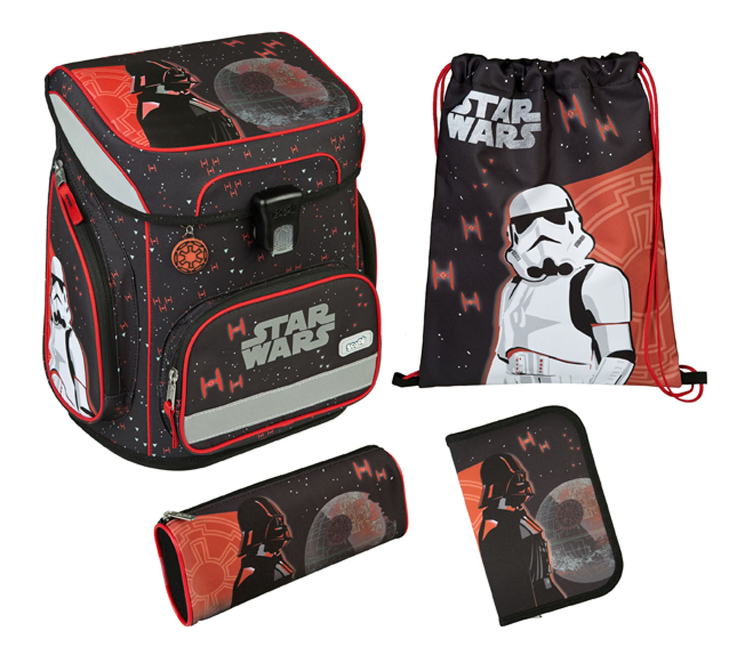 Scooli EasyFit Schulranzen, 5-teiliges Set Star Wars