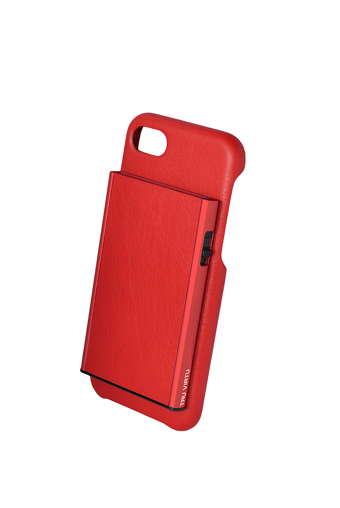 Tru Virtu Click & Slide Pay & Phone Kartenetui und Smartphoneülle - iPhone 8 Nappa Coral/Red Tru Virtu Click & Slide Pay & Phone Kartenetui und Smartphoneülle - iPhone 8 Nappa Coral/Red