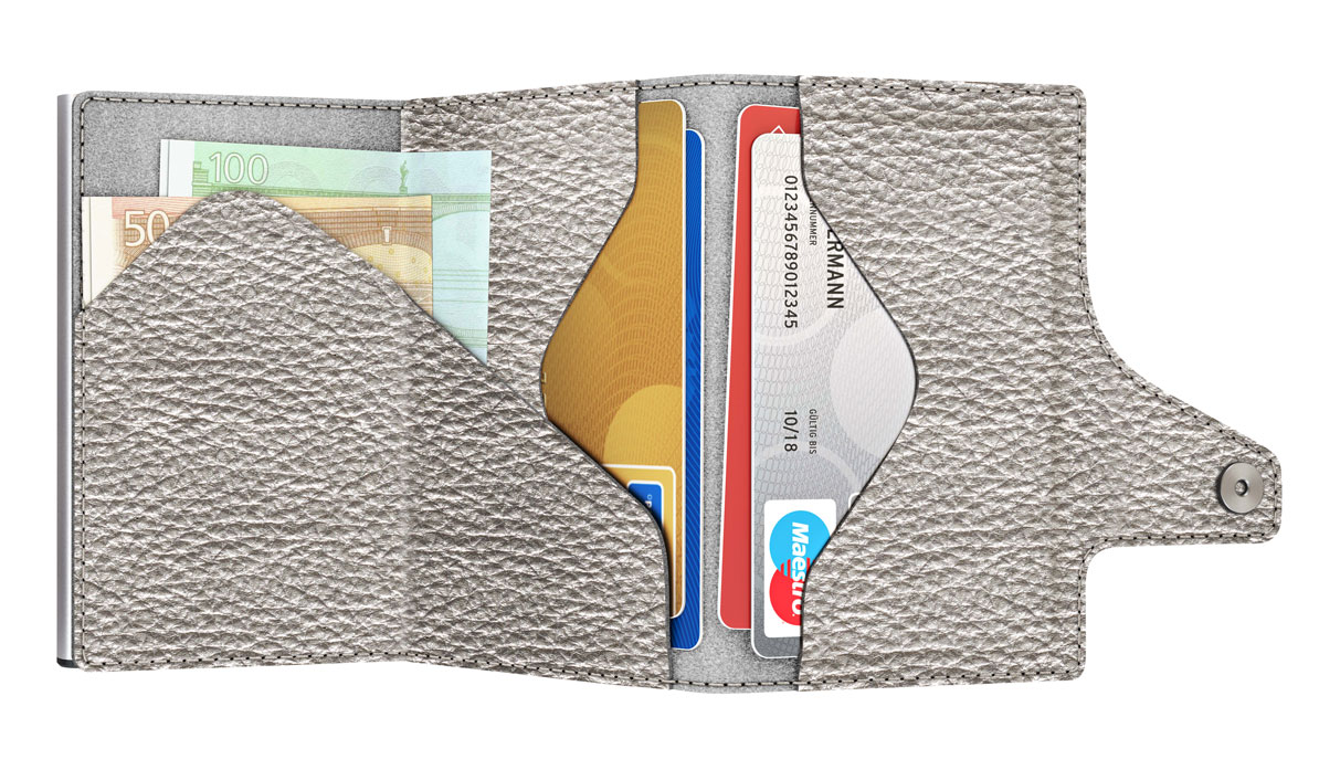 Tru Virtu Click & Slide Wallet Silver Metallic/Silver
