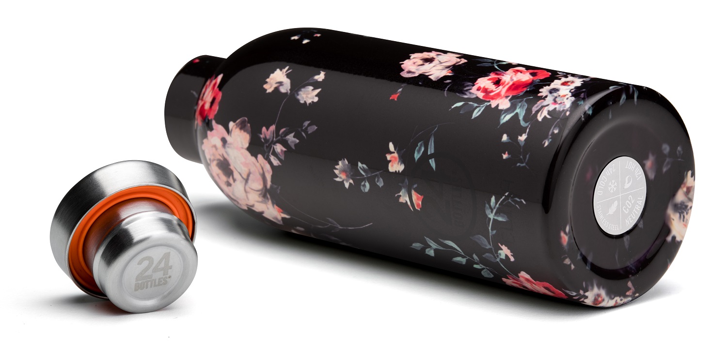 24Bottles® Clima Bottle Floral 330ml Ebony Rose 24Bottles® Clima Bottle Floral 330ml Ebony Rose