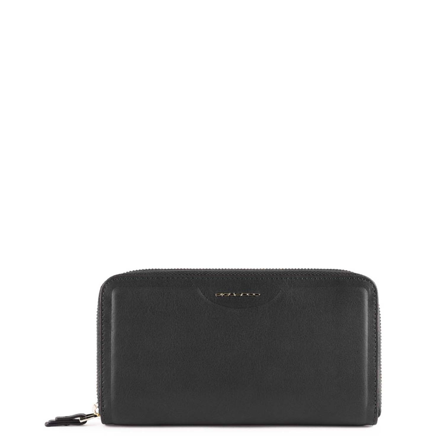 Piquadro Gea RV-Damenbörse mit Smartphone-Fach und RFID-Blocker schwarz Piquadro Gea RV-Damenbörse mit Smartphone-Fach und RFID-Blocker schwarz