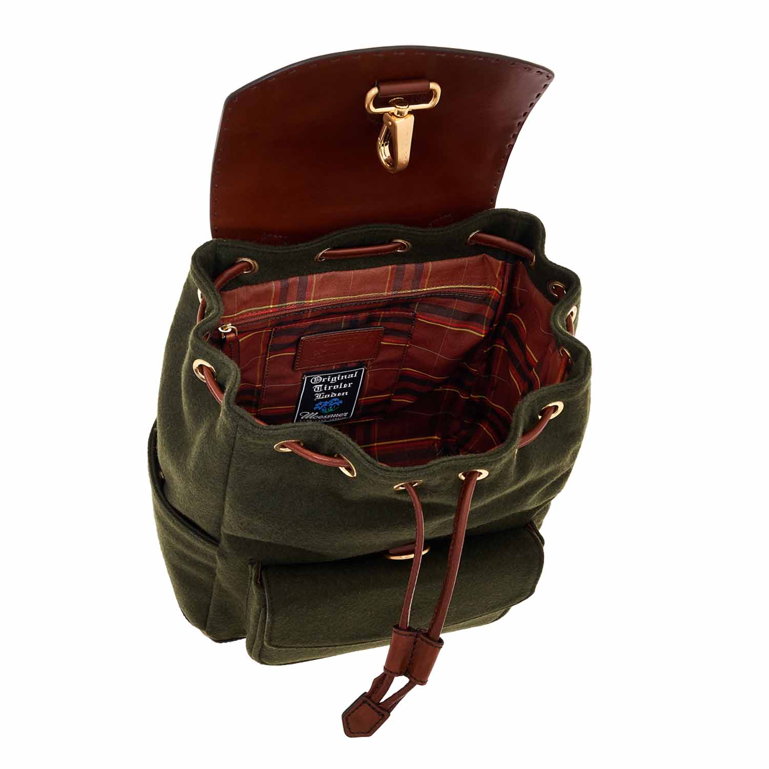 The Bridge Loden Capsule Rucksack 0401125F Braun/Loden Grün/Gold The Bridge Loden Capsule Rucksack 0401125F Braun/Loden Grün/Gold