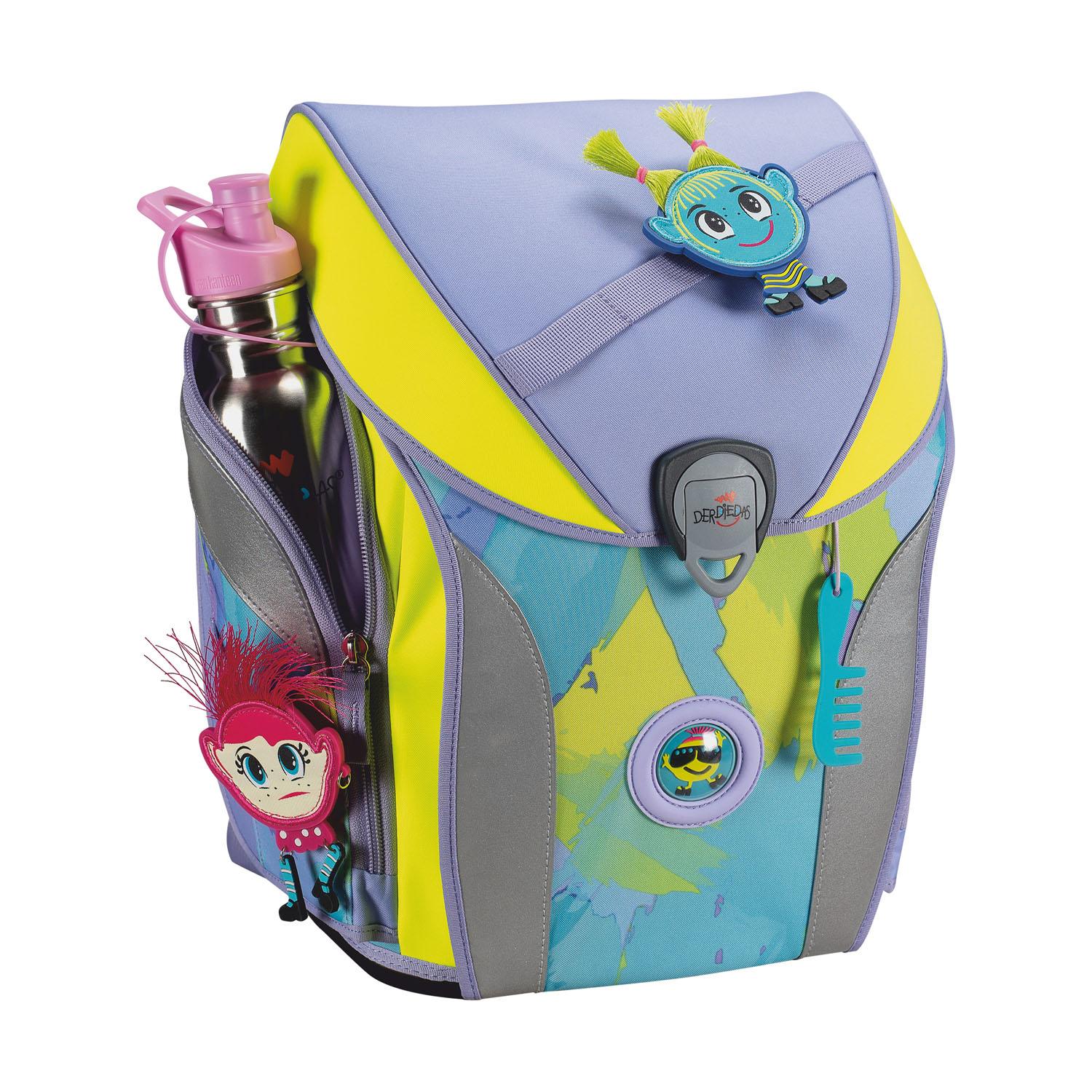 DerDieDas ErgoFlex MAX Schulrucksack-Set 5-teilig mit Sportbeutel Hippie Hair