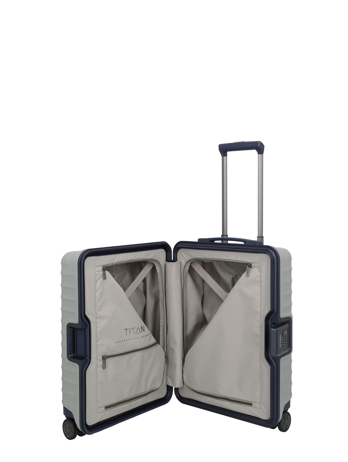 TITAN Litron Frame 4-Rollen Kabinentrolley 55cm LIMITED EDITION + Gratis Hotelgutschein Silber