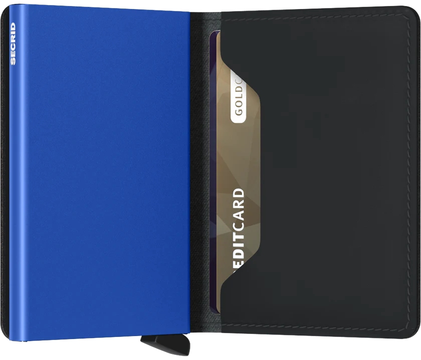 Secrid Slimwallet Matte SM-Black & Blue Secrid Slimwallet Matte SM-Black & Blue
