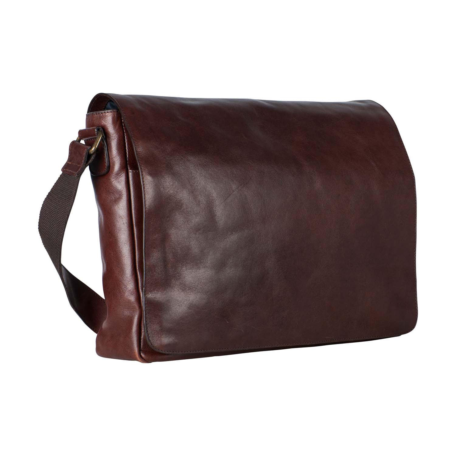 Leonhard Heyden Cambridge Leder-Umhängetasche L mit Laptopfach 15" Rotbraun