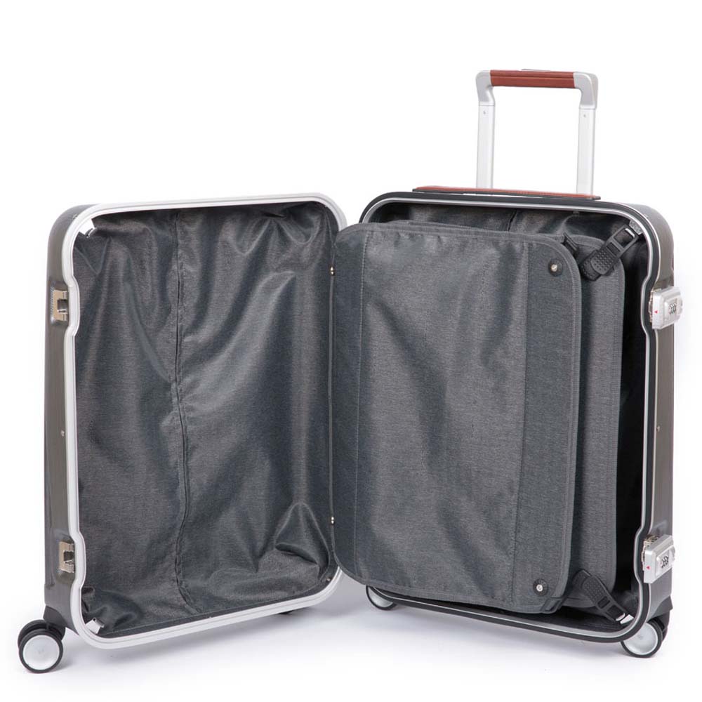 Piquadro Relyght Plus Kabinen-Hartschalencomputertrolley 15,6" Schwarz/Leder Piquadro Relyght Plus Kabinen-Hartschalencomputertrolley 15,6" Schwarz/Leder