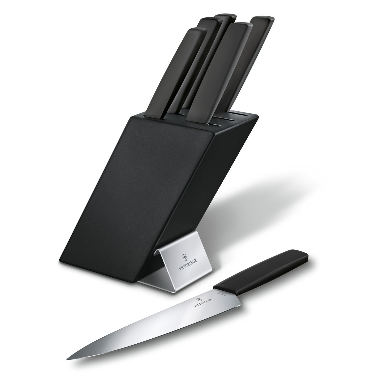 Victorinox Swiss Modern Messerblock, 6-teilig schwarz Victorinox Swiss Modern Messerblock, 6-teilig schwarz