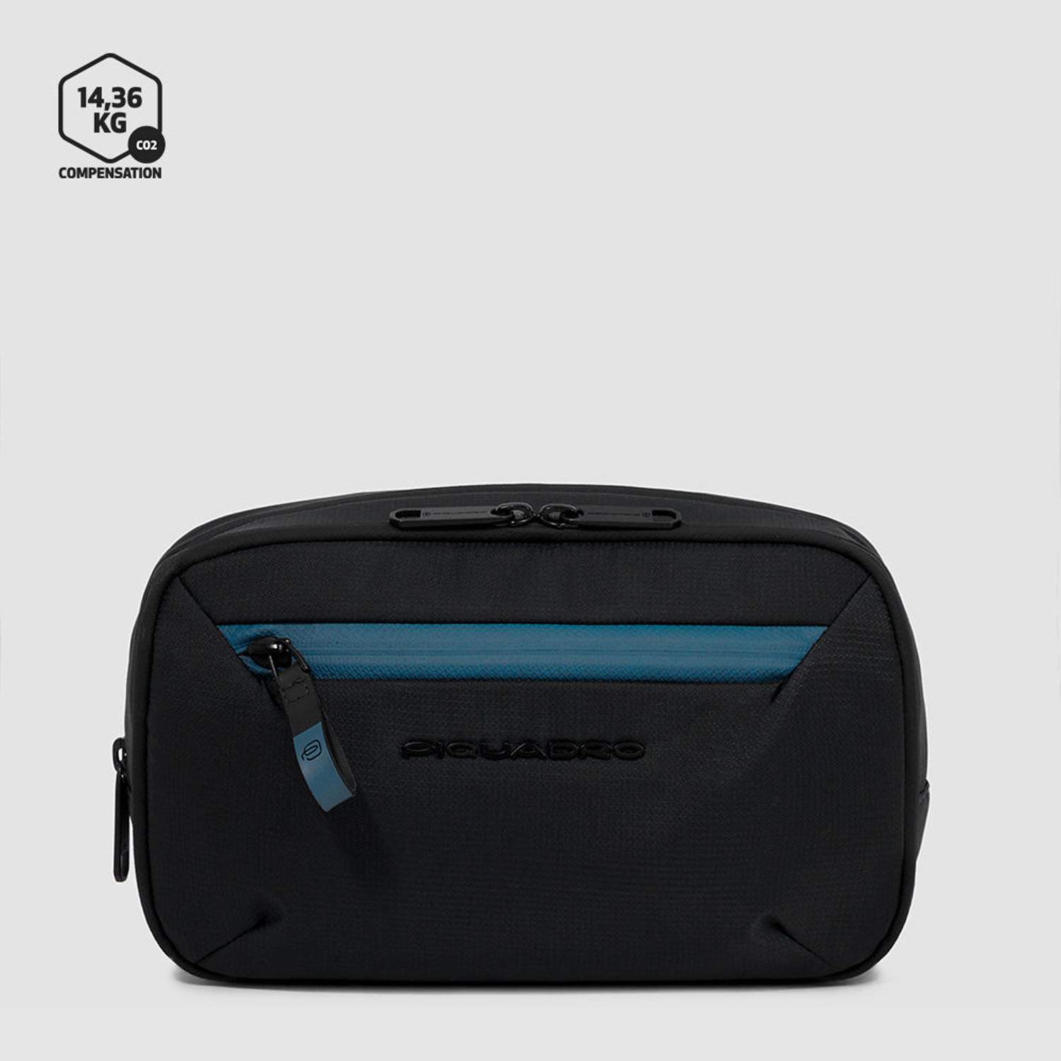 Piquadro Corner 2.0 Kulturbeutel aus recycled Stoff Schwarz Piquadro Corner 2.0 Kulturbeutel aus recycled Stoff Schwarz