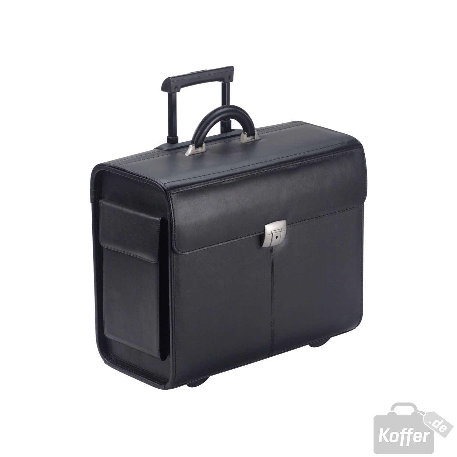 Dermata Leder Pilotenkoffer auf Rollen 1008N