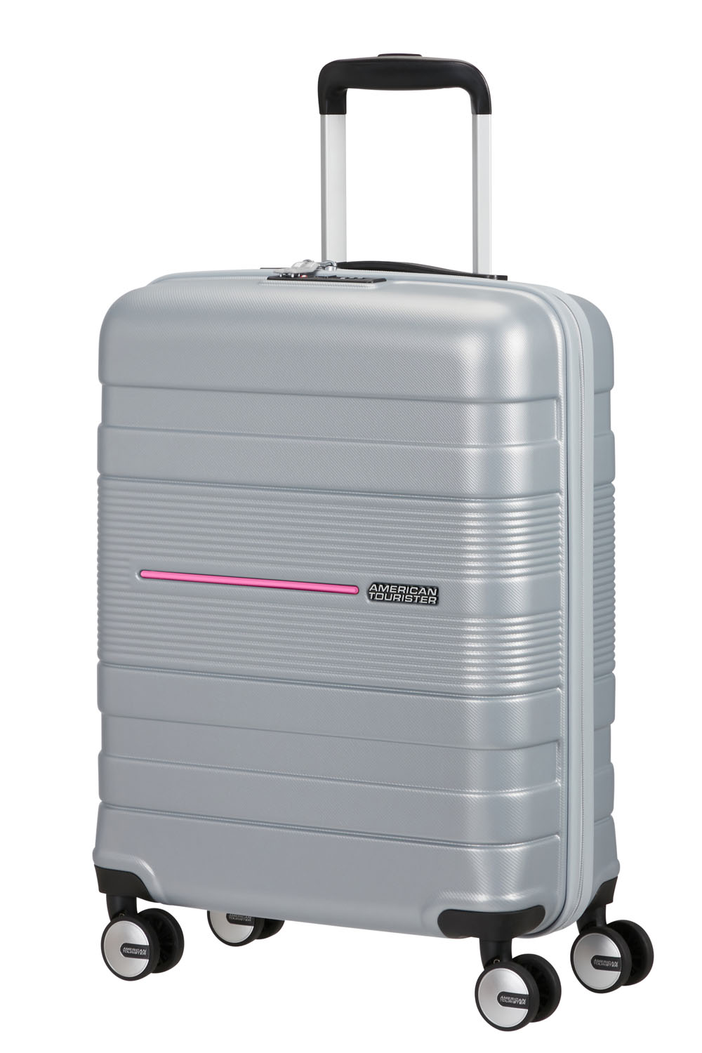 American Tourister Funstripe Trolley 76cm mit 4 Rollen Silver
