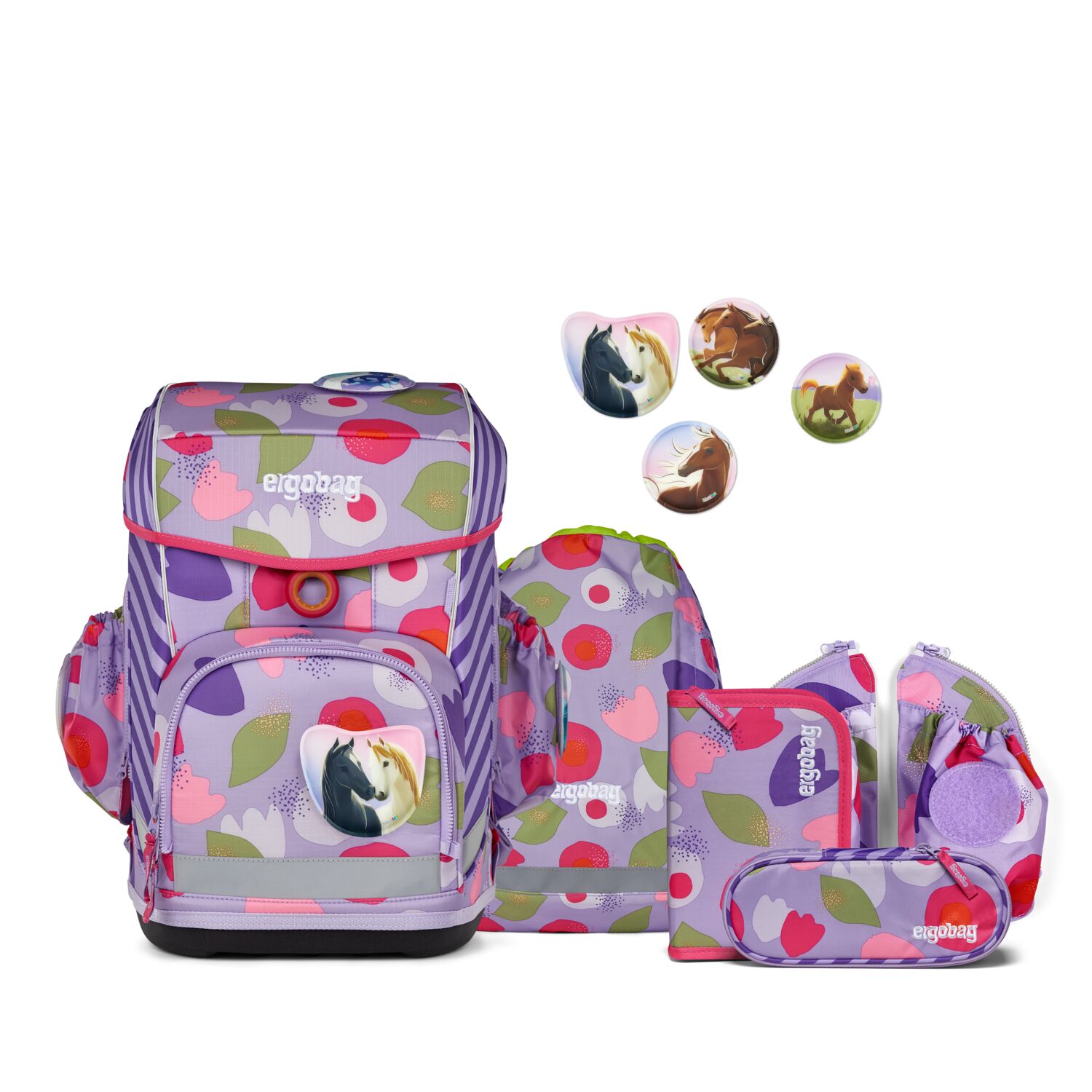 ergobag cubo light 6-teiliges Schulrucksack-Set 2025 BlütenzauBär