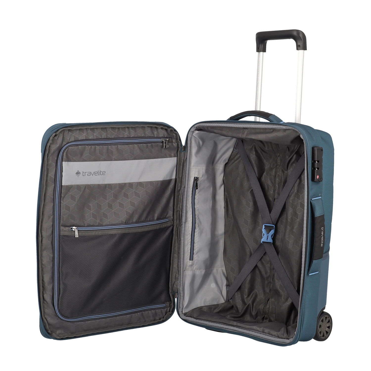 Travelite Skaii Hybrid-Trolley S, 2-Rollen erweiterbar Panoramablau Travelite Skaii Hybrid-Trolley S, 2-Rollen erweiterbar Panoramablau