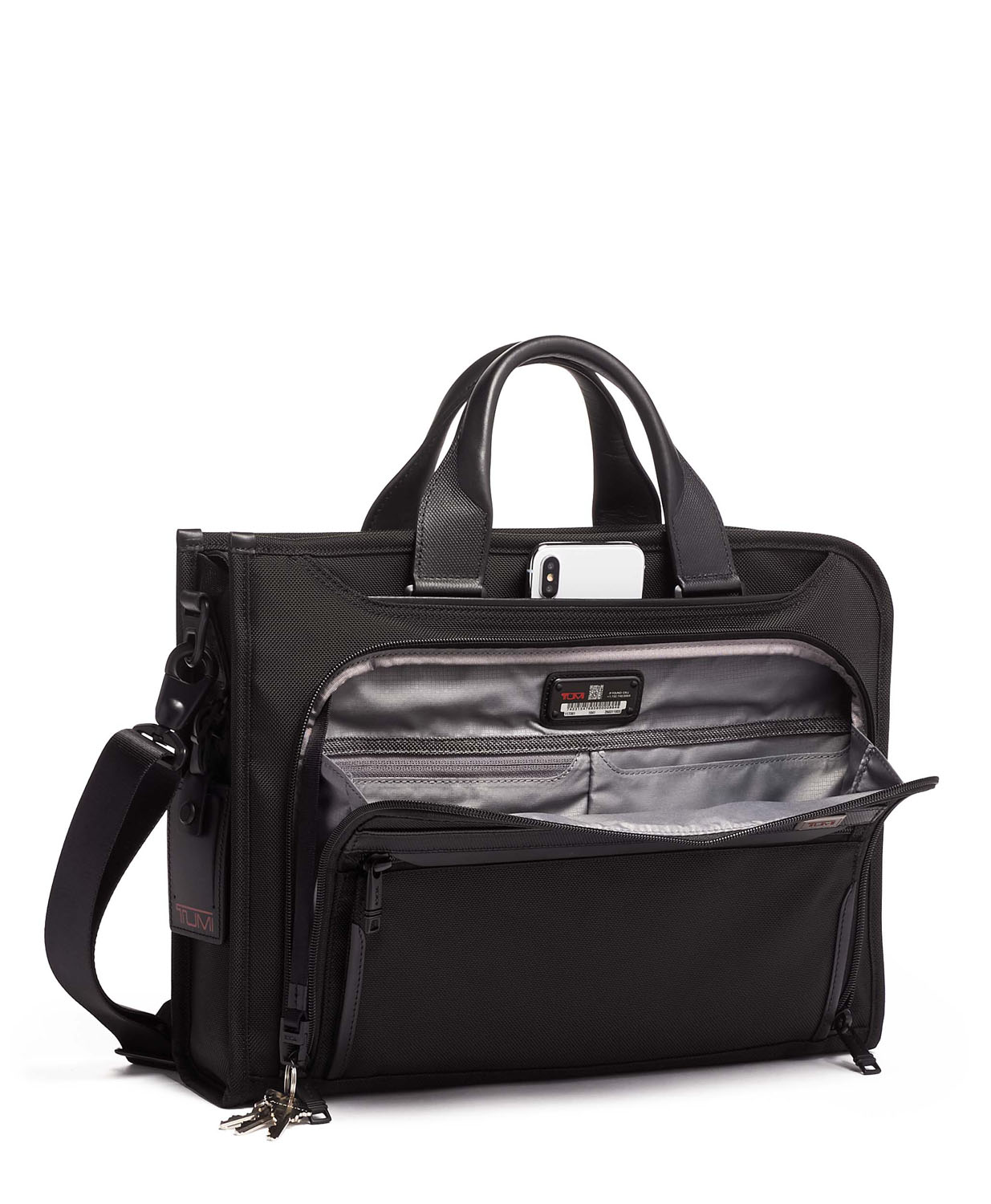 Tumi Alpha 3 Slim Deluxe Portfolio (schmal) + GRATIS HOTELGUTSCHEIN Black
