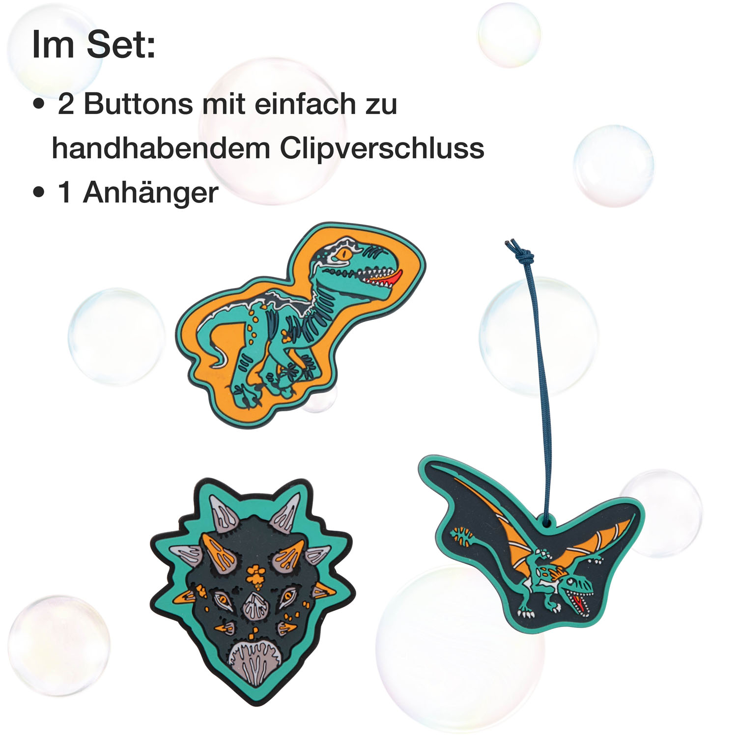 DerDieDas Schulzubehör Wechselbuttons 3er Set Dino Time DerDieDas Schulzubehör Wechselbuttons 3er Set Dino Time
