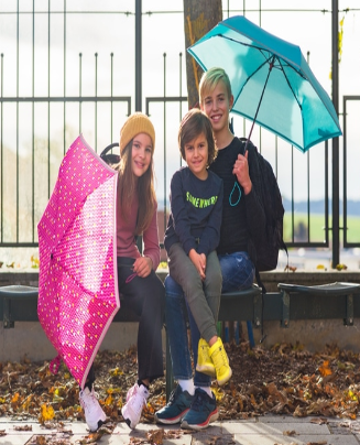 Knirps Rookie Manual reflective triple pink