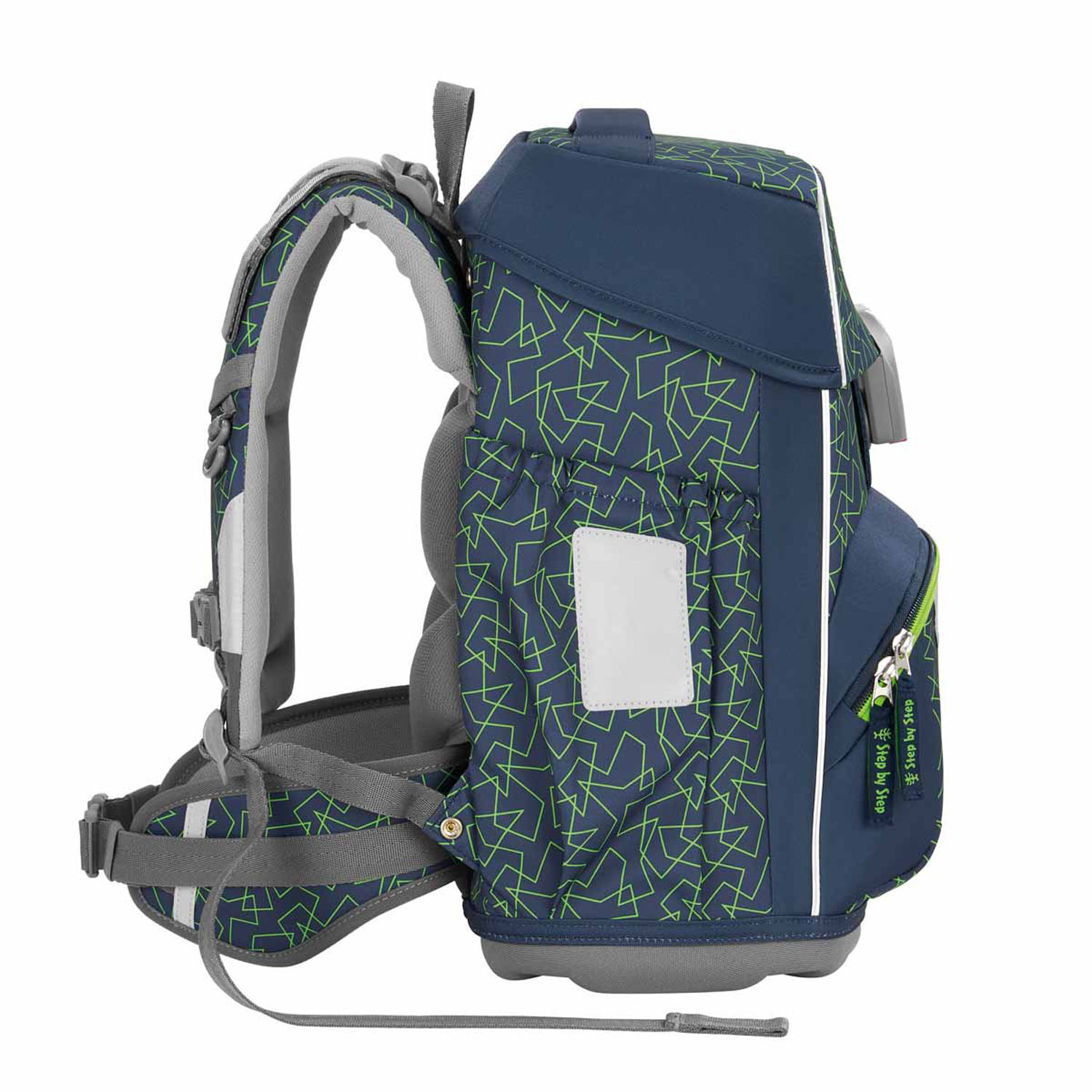 Step by Step BASIS Schulranzen 4-teiliges Set Green Geometric