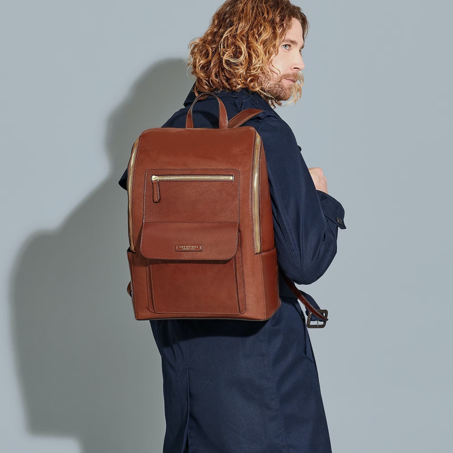 The Bridge Alberto Rucksack Braun/Gold The Bridge Alberto Rucksack Braun/Gold