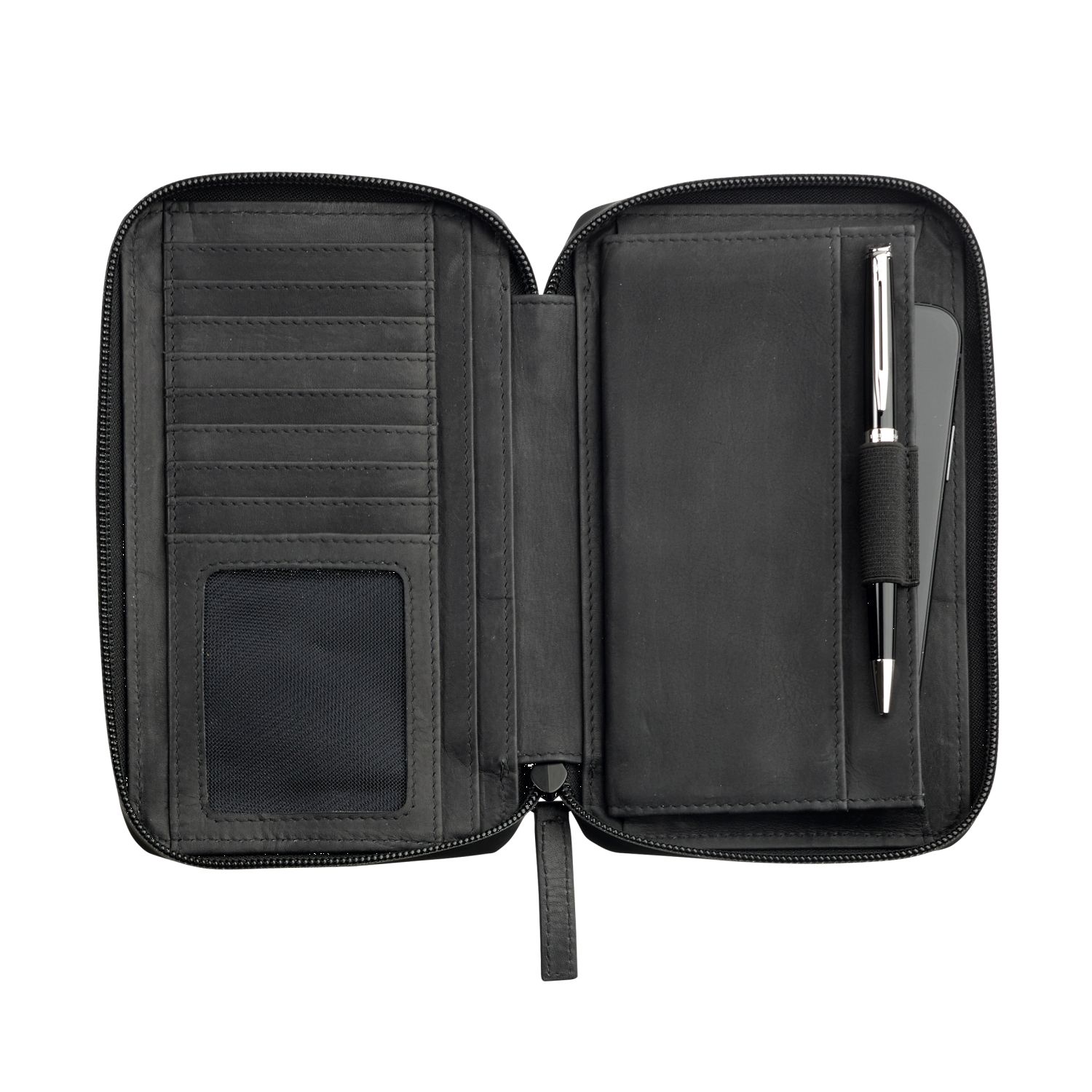 Leonhard Heyden Den Haag Leder-Handy-Umhängetasche Schwarz Leonhard Heyden Den Haag Leder-Handy-Umhängetasche Schwarz