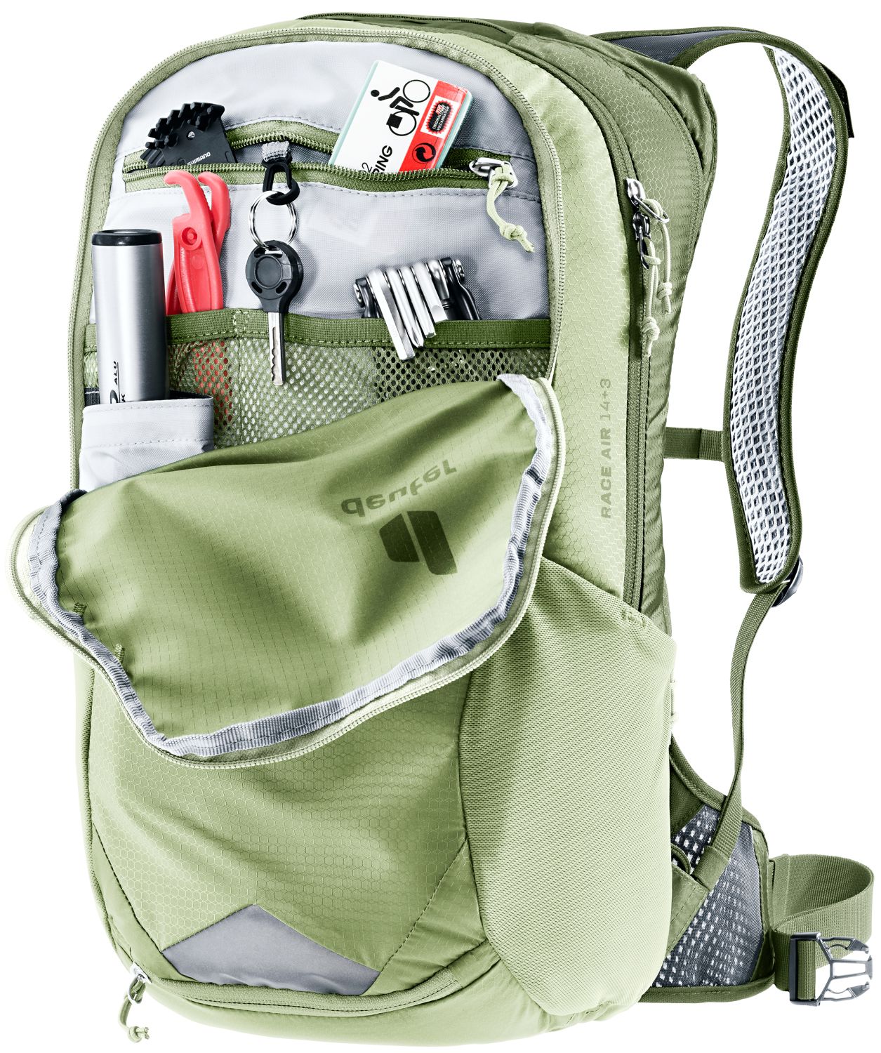 Deuter Race Air 14+3 Fahrradrucksack mineral-grove Deuter Race Air 14+3 Fahrradrucksack mineral-grove