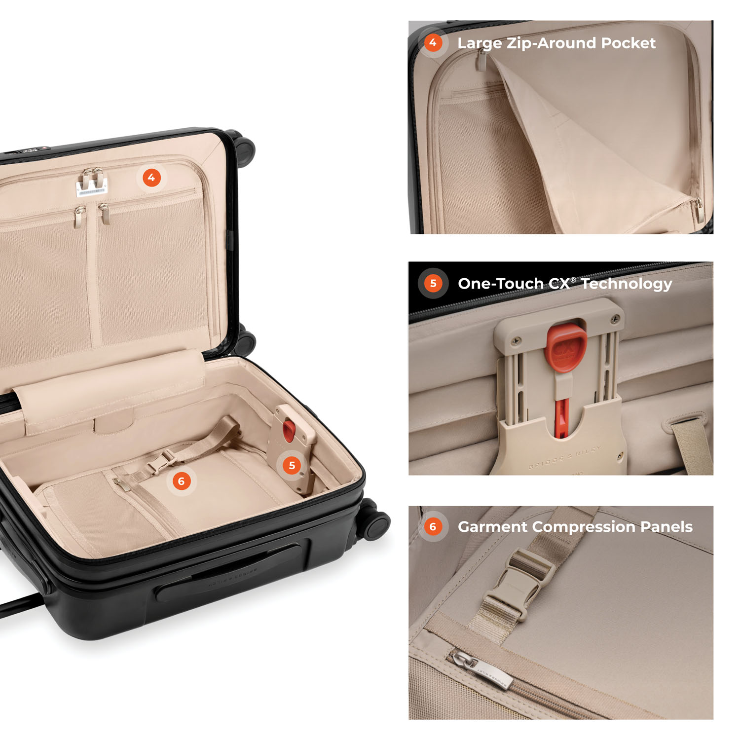 Briggs & Riley Sympatico 3.0 Global 53cm Carry-On Expandable Spinner Black