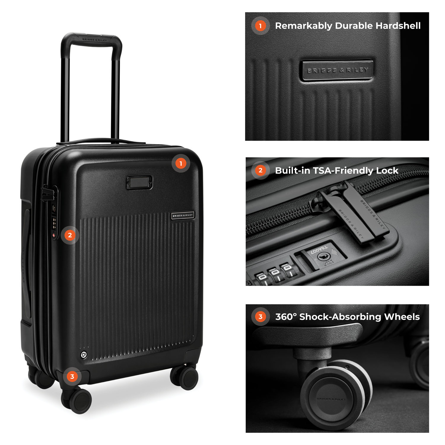 Briggs & Riley Sympatico 3.0 Global 53cm Carry-On Expandable Spinner Black
