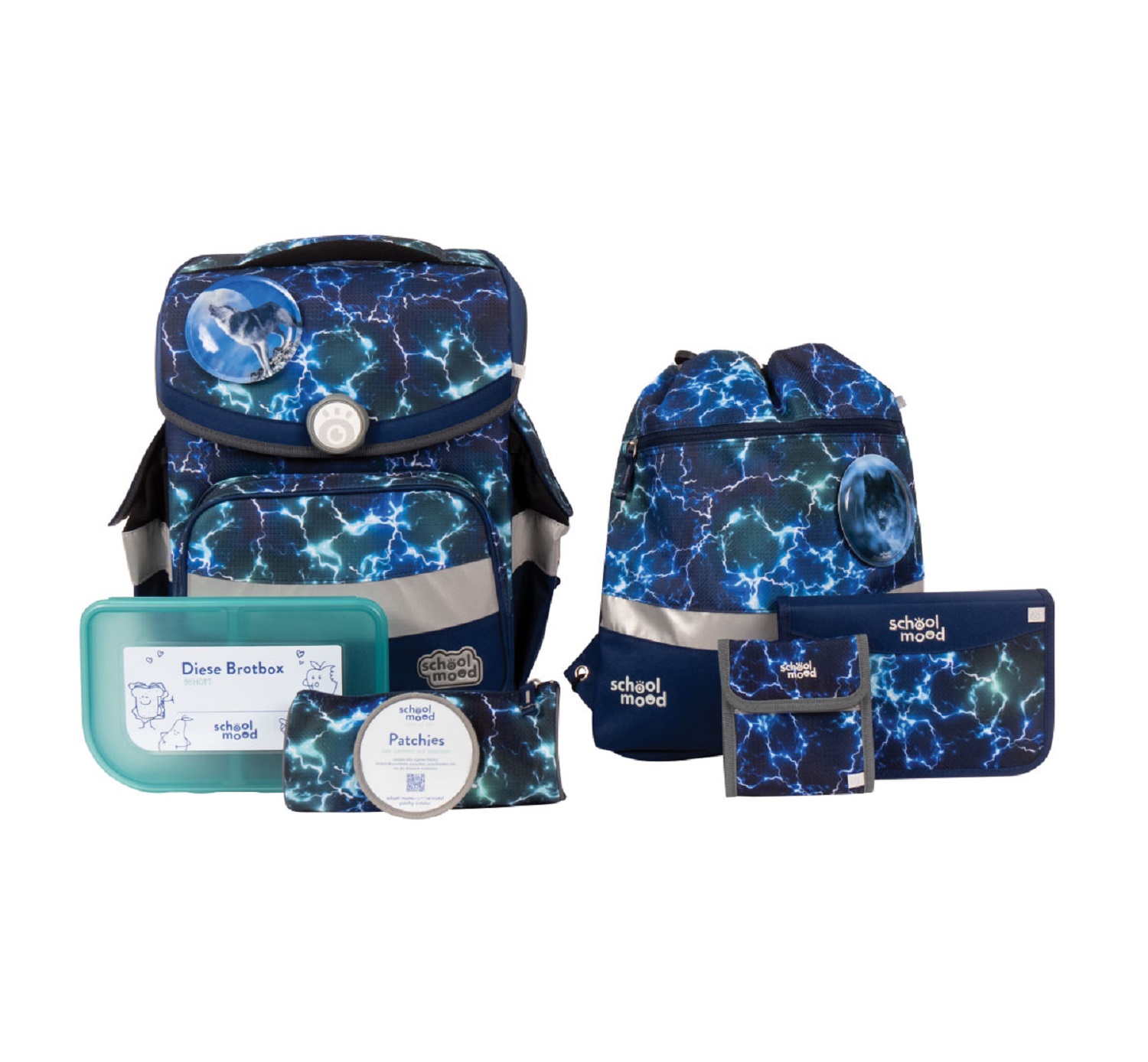 School-Mood Timeless Schulranzenset 7-teilige Felix (Wolf)