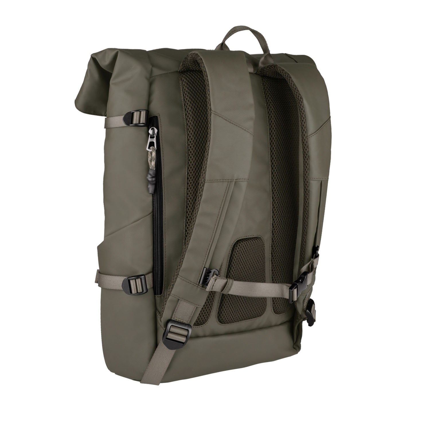 Camel Active Explore Rolltop Rucksack aus recyceltem Nylon Khaki Camel Active Explore Rolltop Rucksack aus recyceltem Nylon Khaki
