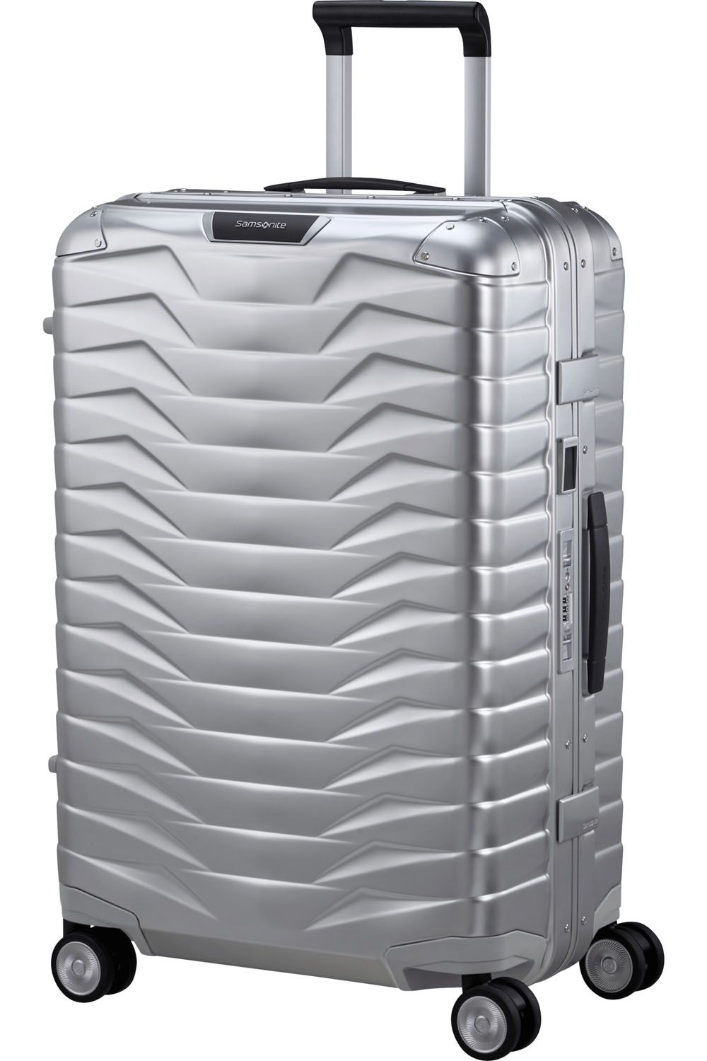 Samsonite Proxis Alu Trolley mit 4 Rollen 69cm + GRATIS HOTELGUTSCHEIN Aluminium