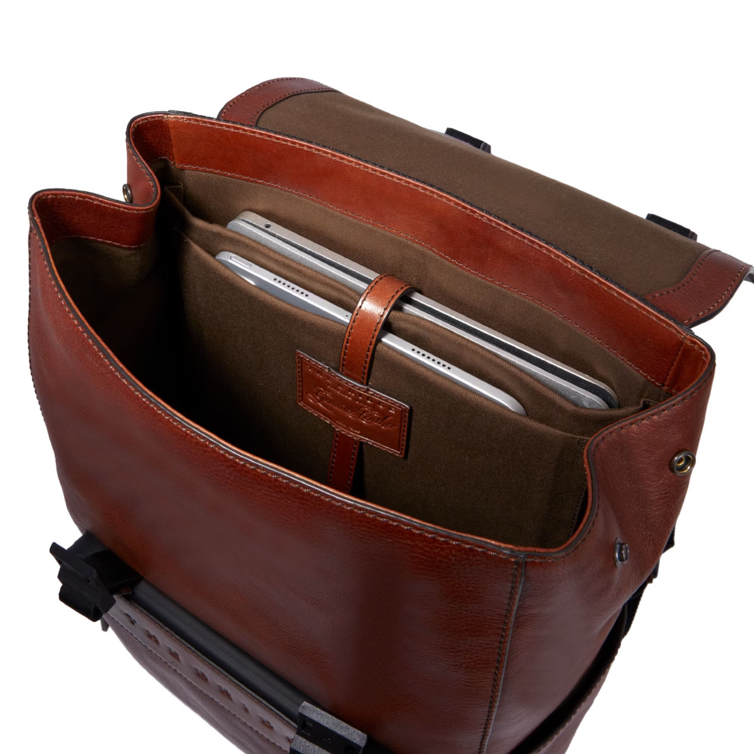 The Bridge Damiano Leder-Rucksack mit Klappe 063423EX Braun/Ruthenium Dunkel