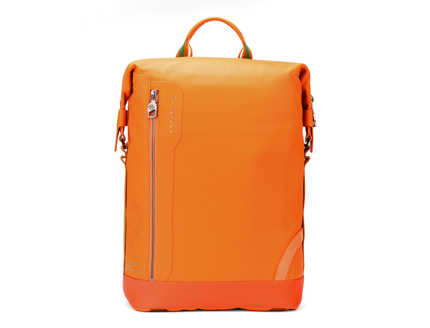SCHARLAU Slackline BLONDIN Leder-Rucksack für 15,6" Laptopfach Orange