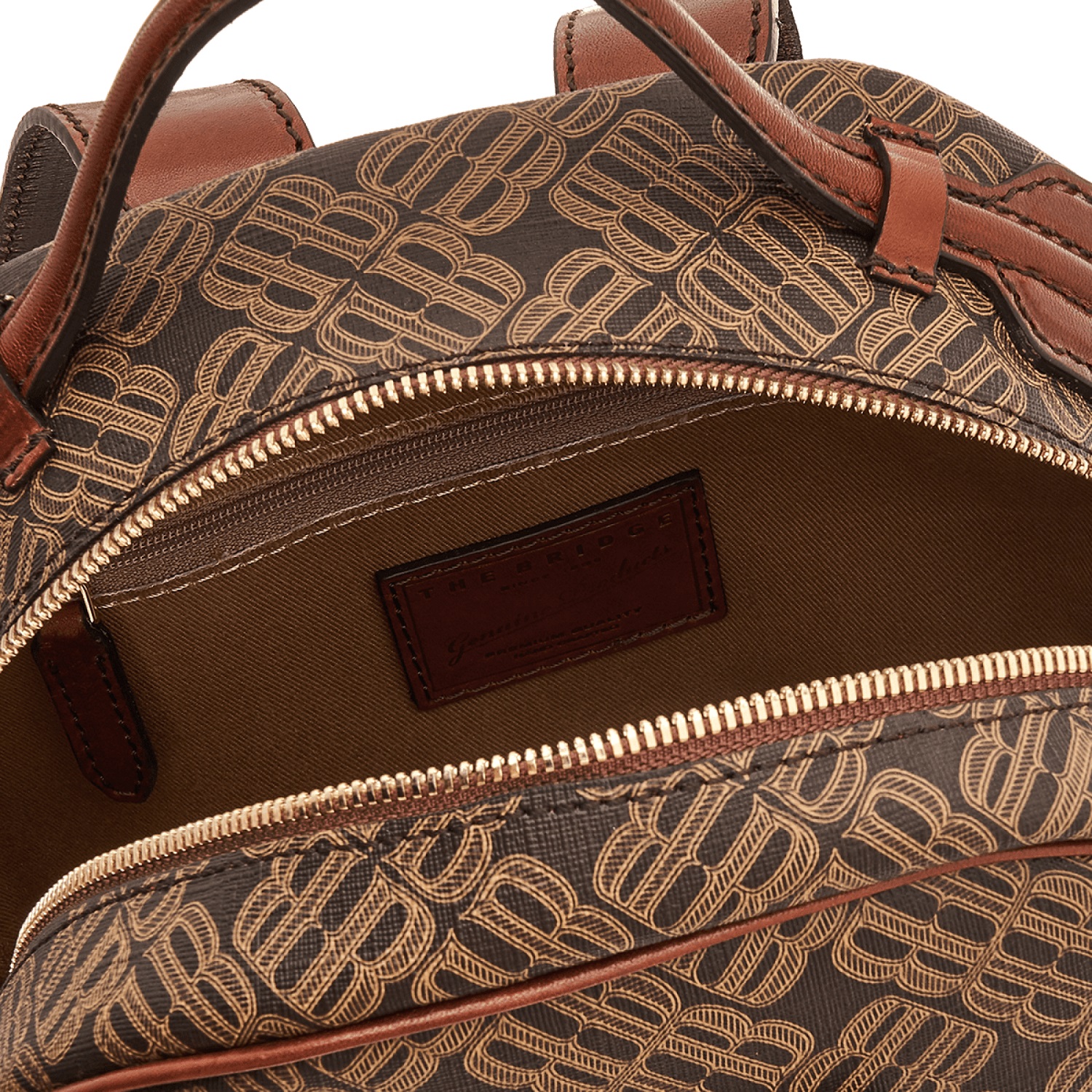 The Bridge Anna Leder-Rucksack 30cm Heritage/Gold