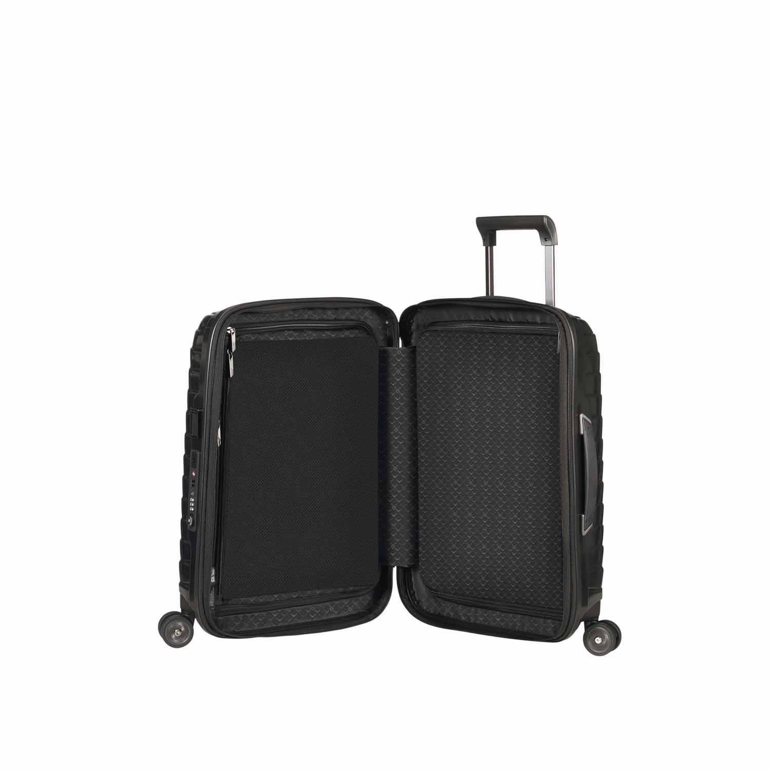 Samsonite Proxis Trolley mit 4 Rollen erweiterbar 55cm (20/23cm) + GRATIS HOTELGUTSCHEIN Schwarz Samsonite Proxis Trolley mit 4 Rollen erweiterbar 55cm (20/23cm) + GRATIS HOTELGUTSCHEIN Schwarz