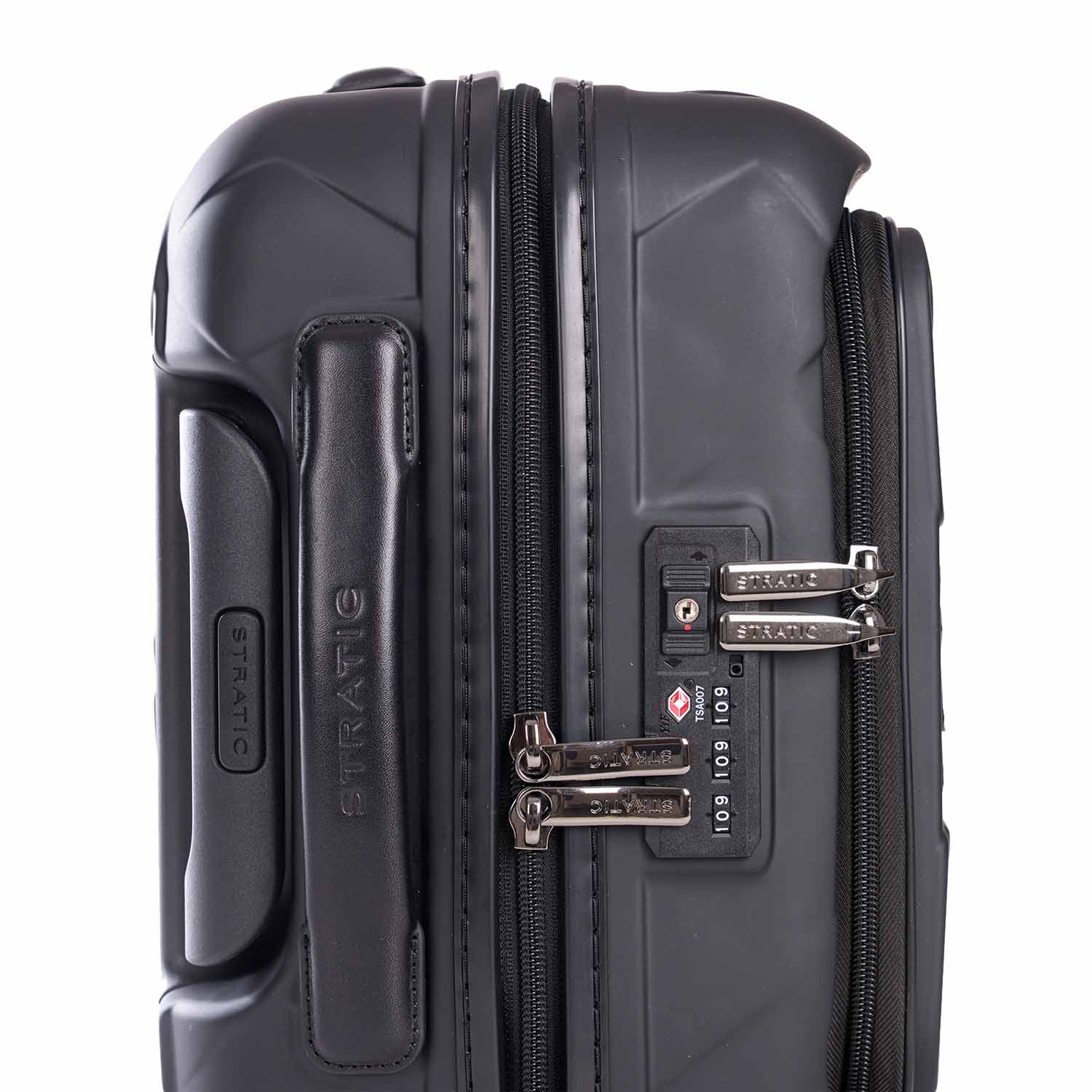 Stratic Leather & More Trolley S mit Vortasche, 4-Rollen Mattblack
