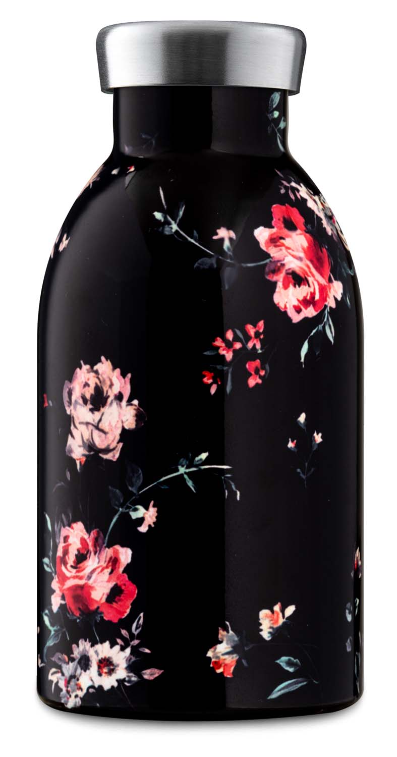 24Bottles® Clima Bottle Floral 330ml Ebony Rose