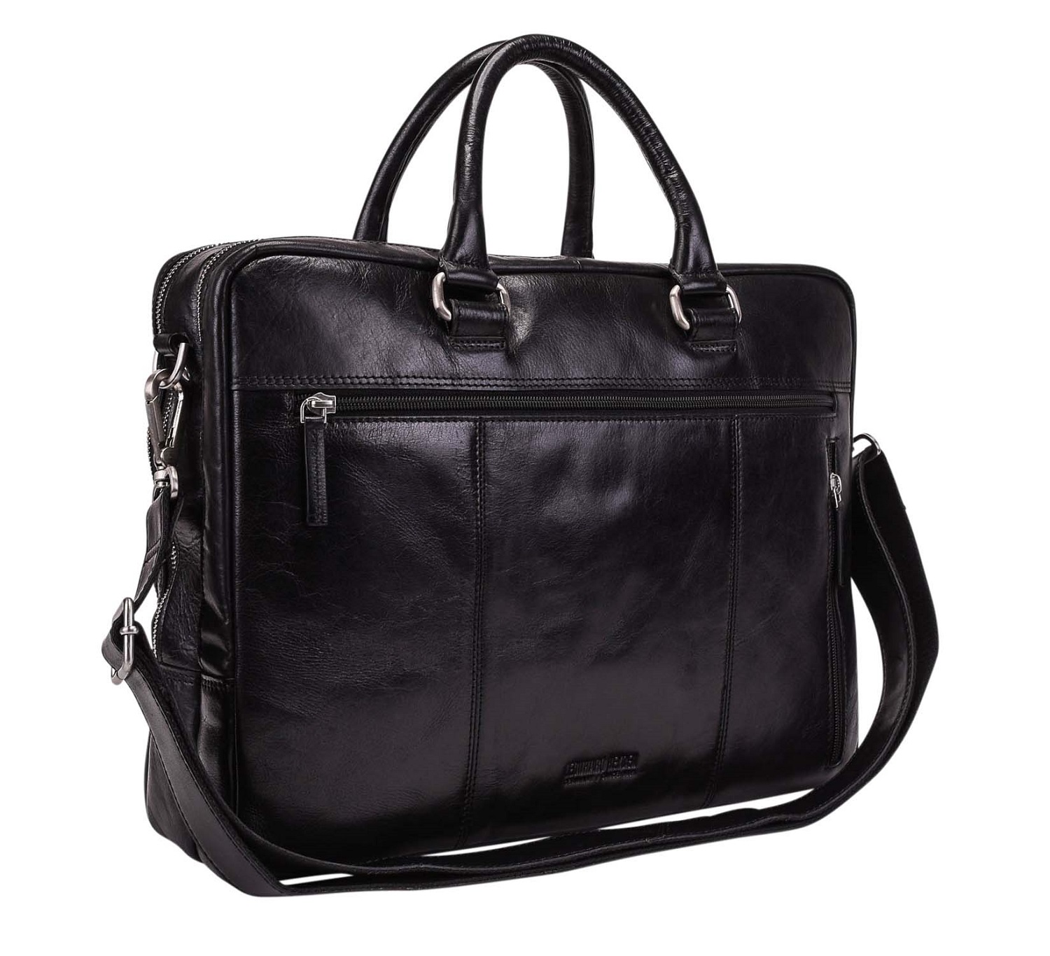 Leonhard Heyden Cambridge Leder-RV-Aktentasche 2-Fächer mit Laptopfach 15" schwarz Leonhard Heyden Cambridge Leder-RV-Aktentasche 2-Fächer mit Laptopfach 15" schwarz