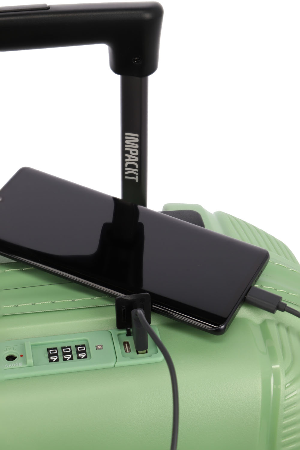 IMPACKT IP1 Koffer S, 4-Rollen mit USB-Port Spring green