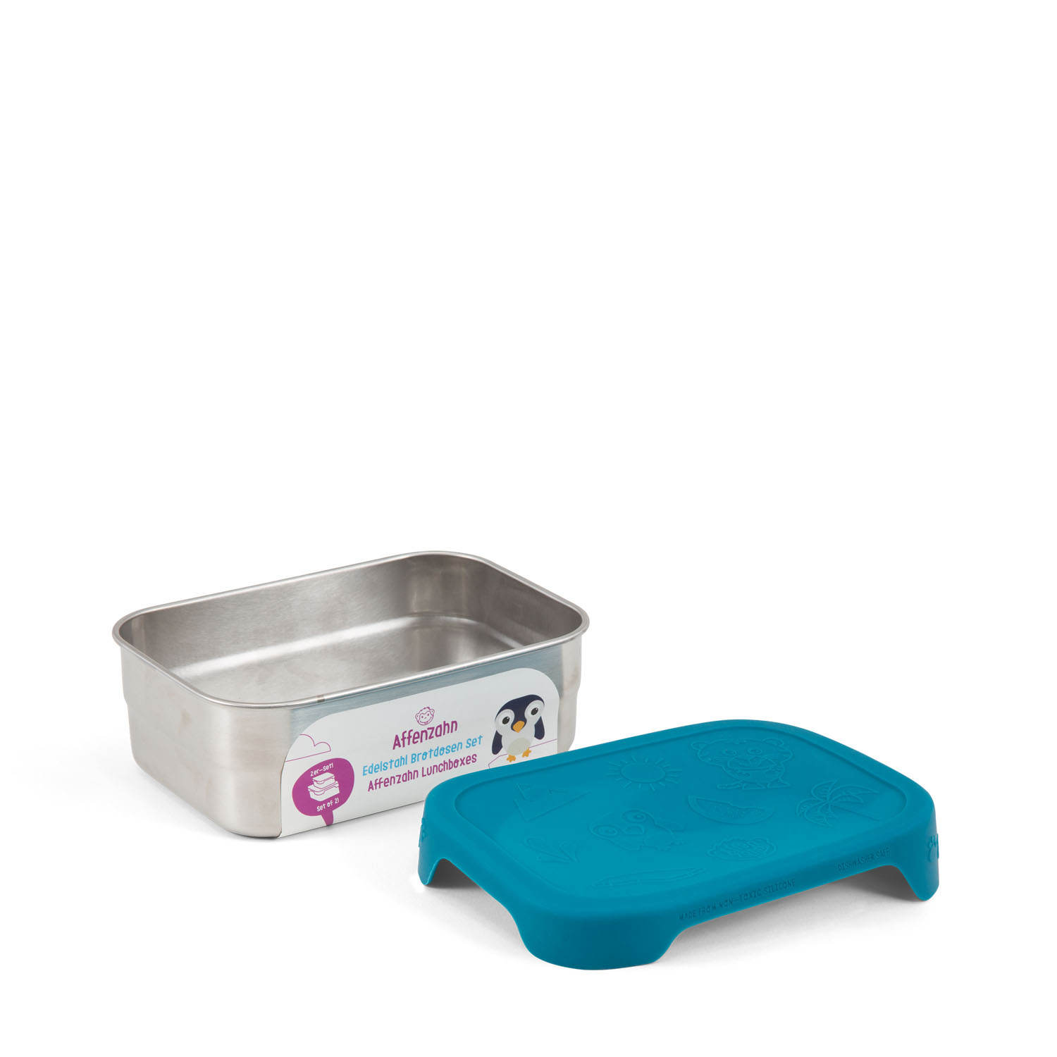 Affenzahn Schulzubehör Edelstahl Brotdosen-Set Tiger